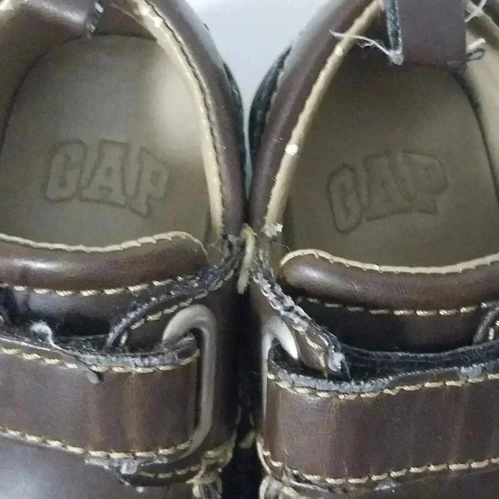 GAP Loafers Shoes Toddler Boys 5 Brown Hook & Loop - Picture 3 of 6